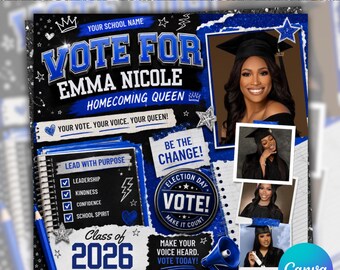 Homecoming Queen Flyer, Homecoming Election Flyer, Homecoming Campaign Flyer, Vote Homecoming, HOCO Flyer, Vote For Me Flyer, Canva Editable