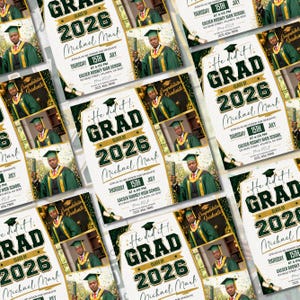 Graduate Flyer, Graduation Party Flyer, Graduation Invitation, College Graduation, High School, Class of 2026, Senior Grad Announce, DIY Canva