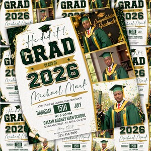 Graduate Flyer, Graduation Party Flyer, Graduation Invitation, College Graduation, High School, Class of 2026, Senior Grad Announce, DIY Canva