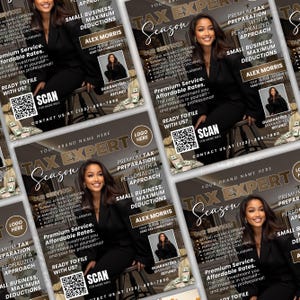 Tax Season Magazine Flyer, Modern Tax Prep Flyer, Editable Tax Refund Preparation, Accountant Marketing Flyer, Tax Business, Canva Template