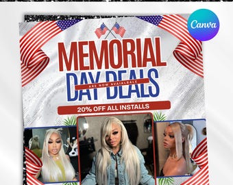 Memorial Day Booking Flyer, Memorial Day Flyer, Memorial Day Sale Flyer, Memorial Day Special Sale, Memorial Day Books Open, Canva Editable