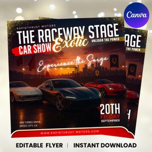 Exotic Car Show Flyer Template, Car Enthusiasts Event, Auto Show Invitation, Car Show Event, Car Sale, Auto Business Event, Exotic Car Show Flyer Template | Editable Canva Template for Car Enthusiasts Event | Auto Show Invitation Promotion Design, Auto Business Event flyer, Car Show Event Invitation, Social Media Flyer, Car Sale Template, Canva Editable, Instant Download, Canva Editable