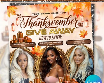 November Booking Flyer, Fall Szn Booking Flyer, Thanksgiving Book Now, November Hair Lash Nail Braids MUA Wig Autumn Flyer, Canva Editable