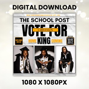 Homecoming King Flyer, Homecoming Queen Flyer, Homecoming Campaign Flyer, Vote Homecoming, HOCO Flyer, Vote for me Flyer, HOCO King Magazine Theme, Homecoming King Flyer, Class Campaign Flyer, School Event, Vote Prom King Canva Flyer, Editable Magazine Template, Homecoming King, Prom Flyer, Vote for me Prom, Prom Flyer, Prom King Flyer, Prom Class Campaign Flyer, Election Flyer, DIY Canva Vote flyer, Canva Editable
