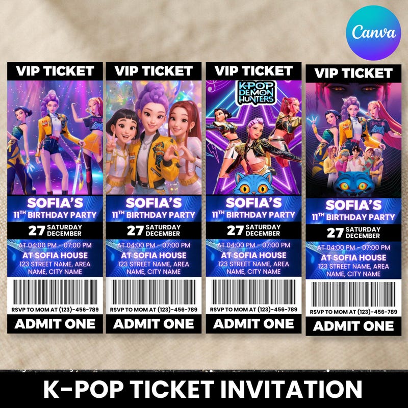 K Pop Vip Pass Template - Etsy