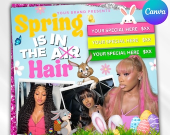 Spring Break Booking Flyer, Spring Booking Flyer, Spring Break Sale Flyer, Spring Special Flyer, Hair Lash Nail Makeup Braids,Canva Editable