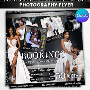 Photography Business Flyer, Photographer Flyers, Photoshoot Graduation Season Flyer, Photography Flyer, Photography Booking Canva Editable