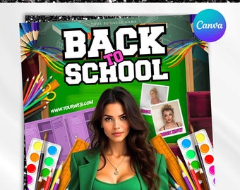 Back To School Flyer, Back To School Sale Flyer, Braid Prices Flyer, Back to school Hair flyer, Lashes Nail Wigs Locs Flyer, Canva Editable