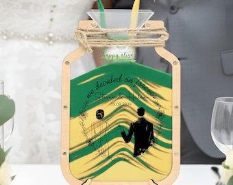 Personalized Jar Sand Ceremony Frame, Rustic We Decided on Forever, Custom Wood Keepsake, Farmhouse Wedding Gift