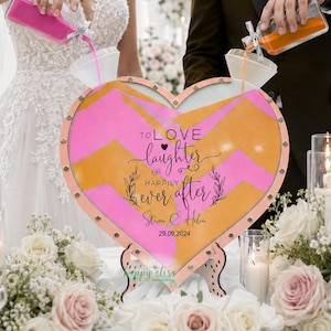 Heart Shaped Unity Wedding Sand Picture Frame Custom Engraved Names Acrylic Display Modern Keepsake Gift