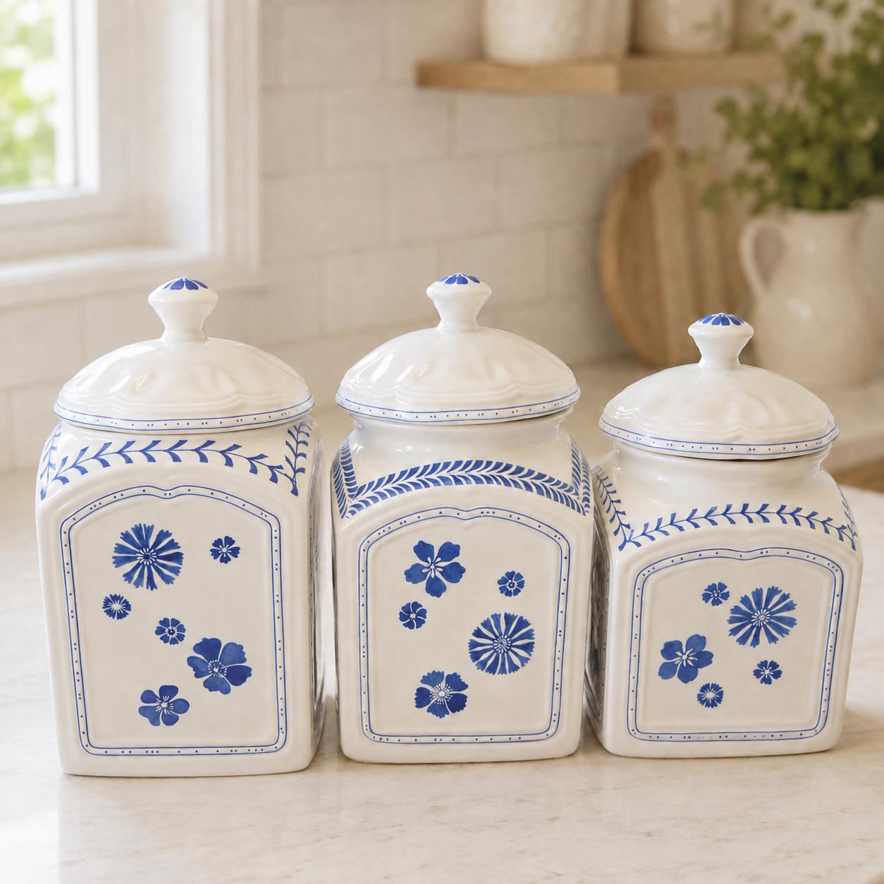 Blue Vintage Flour Canister - Etsy