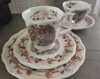 未使用　ロイヤルドルトンBrambley Hedge AUTUMNプレート　5枚 Brambly Hedge Royal Doulton Plate: Autumn Collectable English