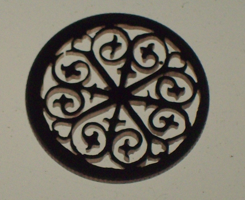 Rose Window Hand Cut Coin Jewelry Etsy