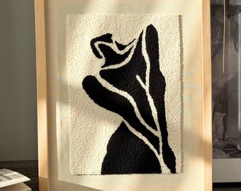 Textured Wall Hanging, Minimal Abstract Punch Needle Home Decor