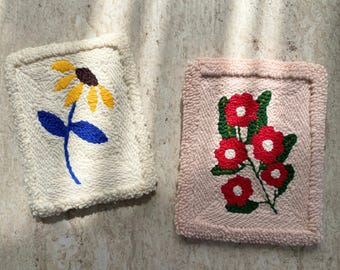 Decoração de parede com flores de agulha perfurada: decoração de arte têxtil