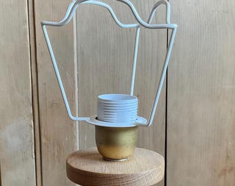 4 Inch White Lampshade Carrier - Plastic Coated Metal