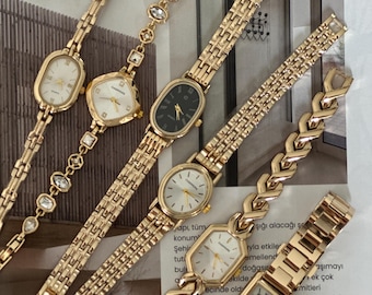 Vintage Gold Watch Women, Vintage Style Watches, Stainless Steel