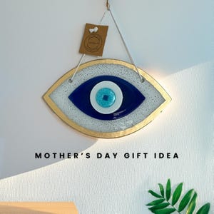 Handmade Evil Eye Ornament, Glass Nazar Amulet, Protective Wall Hanging Decor, Blue Evil Eye for Home, Unique Turkish Gift