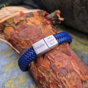 Secret Message Leather Bracelet – Personalised Custom Gift for Him, Unisex Gift, Sentimental Birthday Anniversary Gift for Husband Boyfriend