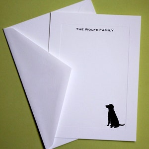 Black Lab Personalisiertes Briefpapier - Set von 10 Flachpaneelkarten