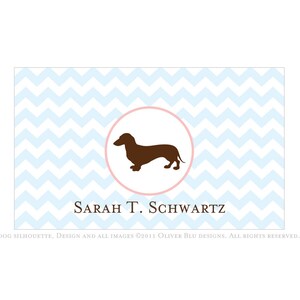 Papelería personalizada dachshund - Patrón Chevron, seis opciones de color