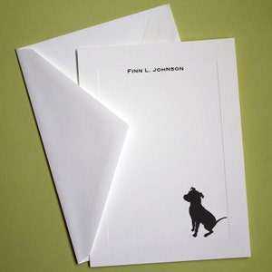 Pit Bull Personalized Stationery - Set of 10 flat paneled cards