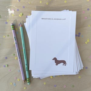 Papelería personalizada de perro salchicha: juego de 10 tarjetas planas
