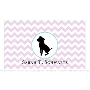 Pit bull personalized stationery - Chevron pattern, six color options