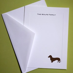 Dackel Personalisiertes Briefpapier - Set von 10 Flachpaneelkarten