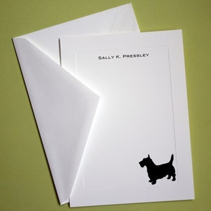 Scottish Terrier Papelería Personalizada - Juego de 10 tarjetas de panel plano