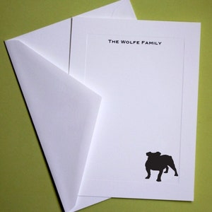 Inglés Bulldog Papelería Personalizada - Set de 10 tarjetas de panel plano