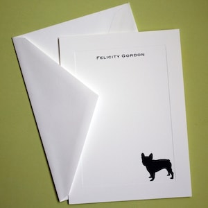 Französische Bulldogge Personalisiertes Briefpapier - Set von 10 Flachpaneelkarten
