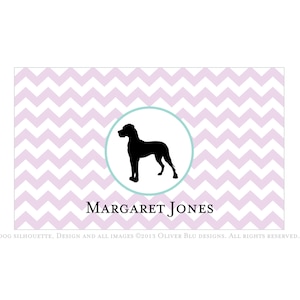 Papelería personalizada Great Dane - Patrón Chevron, seis opciones de color