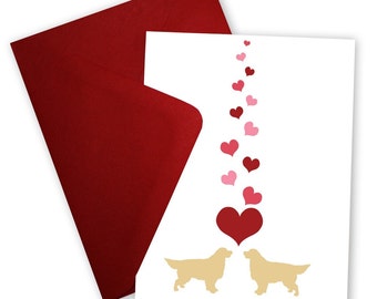 Golden Retrievers in Love - Greeting card personalized with your message