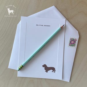 Wire Haired Dachshund Personalized Stationery - Set of 10 flat paneled cards