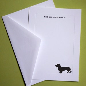 Wire Haired Dachshund Personalized Stationery Set of 10 flat paneled cards image 1