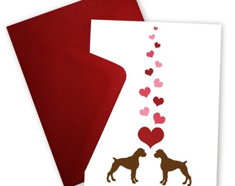 Boxers in Love - Valentine card personalized with your message