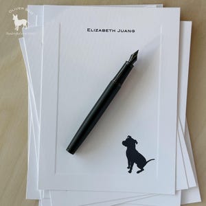 Pit Bull Personalized Stationery - Set of 10 flat paneled cards