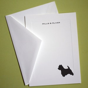 Westie Personalized Stationery - Set of 10 flat paneled cards