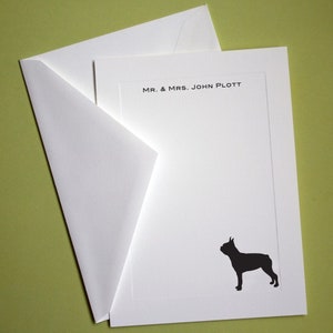 Boston Terrier Papelería Personalizada - Juego de 10 tarjetas de panel plano