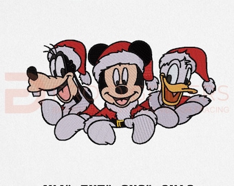 Mouse Christmas Embroidery Design, Cute Mouse Embroidery, Christmas Costume Machine Embroidery Design 4 Hoop Sizes