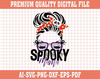 Spooky Mama SVG | Halloween Mom Shirt Design (Digital Download)