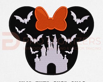 Diseño de bordado de ratón para Halloween / Patrón de bordado a máquina de Halloween adorable / Descarga digital