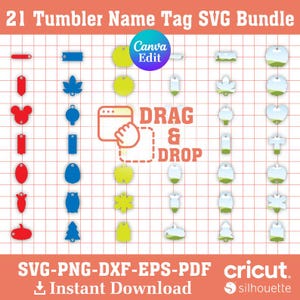 Tumbler Name Tag SVG H2.0 | 40oz Topper Lid Name Plate Template | Tumbler Tag Laser Cut File | Digital Download for Cricut Glowforge