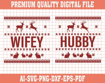 Diseño navideño SVG para esposo y esposa (descarga digital)