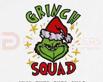 Diseño de bordado navideño de Monster Squad / Diseño de bordado a máquina de Monster / Diseño de bordado navideño, digitalización de bordado en 4 tamaños