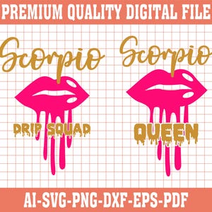 Scorpio Queen SVG: Birthday Zodiac Sign Cut File (Digital Download)