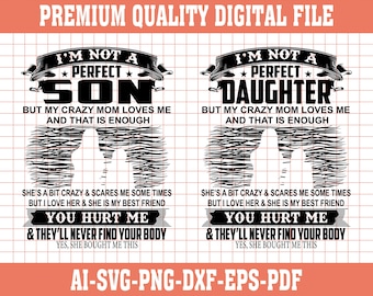 Funny Mom Loves Son SVG: Mother's Day Shirt Design (Digital Download)