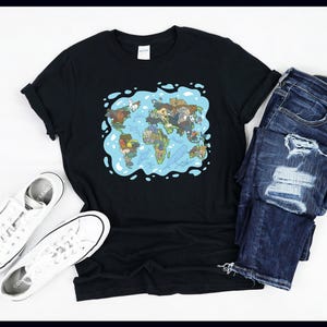 Mapa del mundo de los animales del zoológico / Planeta Tierra / Sistema ecológico / Animal / Sistema ecológico / Día de la Tierra / Camiseta / Camiseta sin mangas / Sudadera / Sudadera con capucha