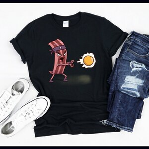 Eggs And Bacon Shirt | Breakfast Warrior | Funny Breakfast Food Lover Foodie Gift | T-Shirt | Tank Top | Sweatshirt | Hoodie